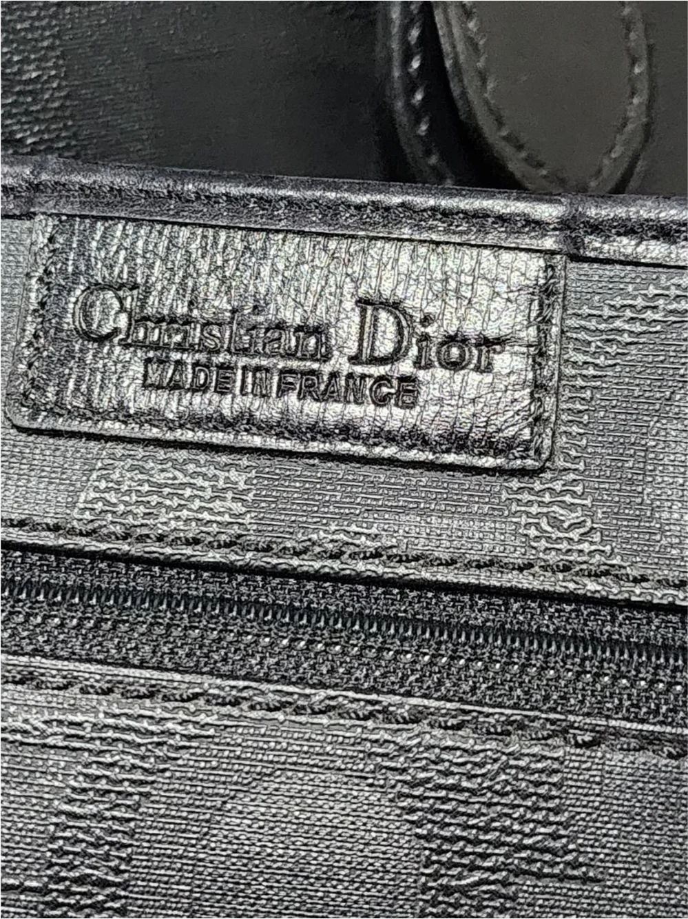 Christian Dior Embossed Trotter Leather Bucket Bag with Pochette